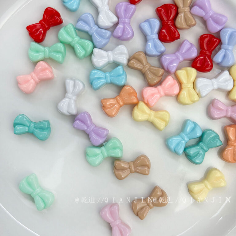 Solid Color Acrylic Beads Small bowknot beads