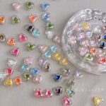 Transparent Iridescent Plated Beads ab love bead