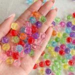 Transparent Acrylic Beads 10mm pumpkin beads