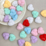 Solid Color Acrylic Beads Woolen Heart Bead