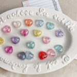Transparent Iridescent Plated Beads heart beads