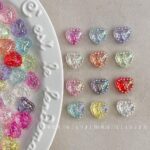 Transparent Iridescent Plated Beads heart beads