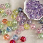 Transparent Iridescent Plated Beads pumpkin bead-590-16
