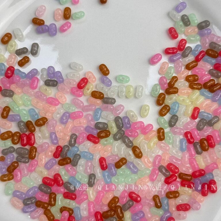 Solid Color Acrylic Beads Jelly Luminous Peanut Beads