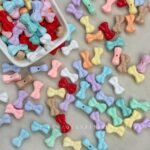 Solid Color Acrylic Beads Small bowknot beads