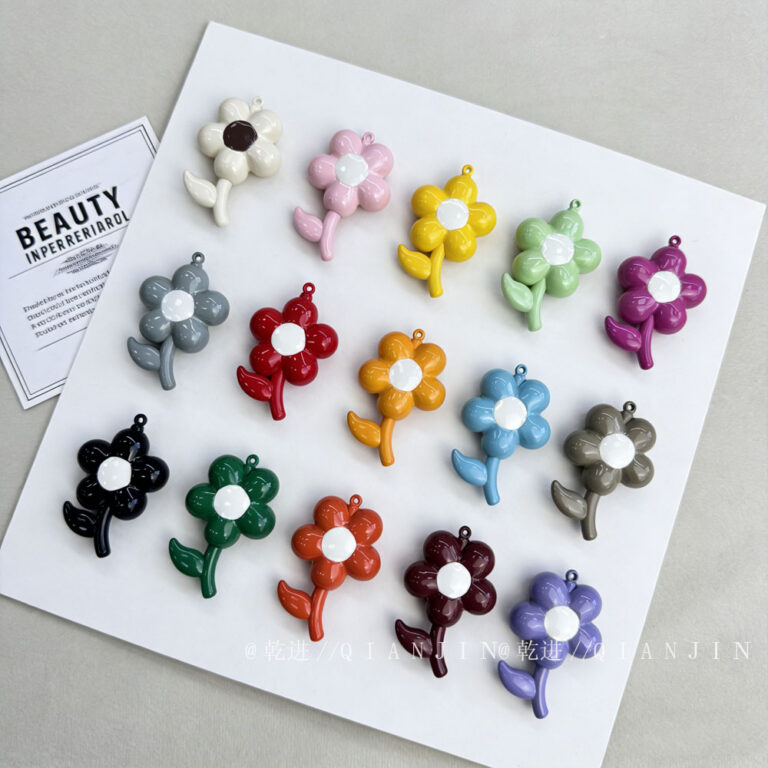 Solid Color Acrylic Beads flower-stem beads