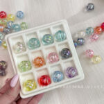 Transparent Iridescent Plated Beads pumpkin bead-590-16