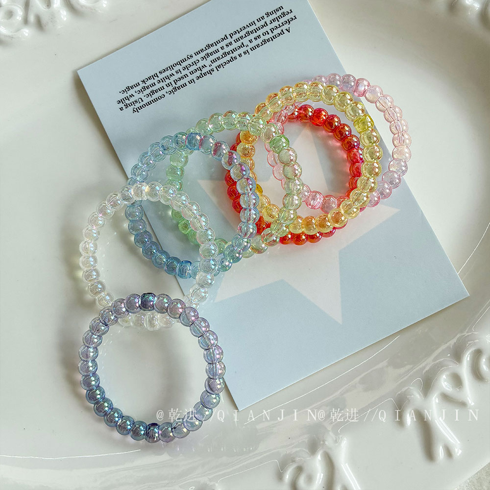 Transparent Iridescent Plated Beads circle beads