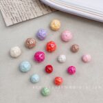 Solid Color Iridescent Plated Beads yarn ball bead