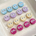 Solid Color Acrylic Beads Coal ball biscuit-667
