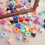 Solid Color Acrylic Beads Solid-color alphabet beads