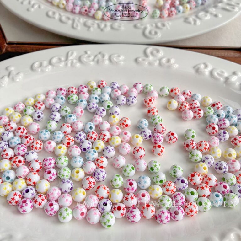 Solid Color Acrylic Beads 8mm star beads