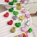 High-Quality UV Beads Metallic heart-shaped bead-695