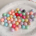 Solid Color Iridescent Plated Beads 10mm AB Pumpkin bead