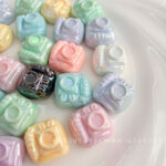 Solid Color Iridescent Plated Beads Camera-shaped beads