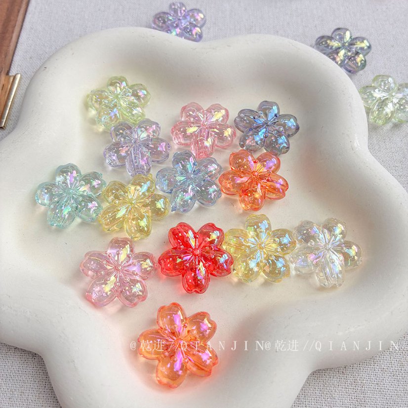 Transparent Iridescent Plated Beads Transparent AB color sakura beads