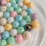 Solid Color Iridescent Plated Beads AB Pineapple Pearls