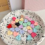Solid Color Acrylic Beads Cookie love beads