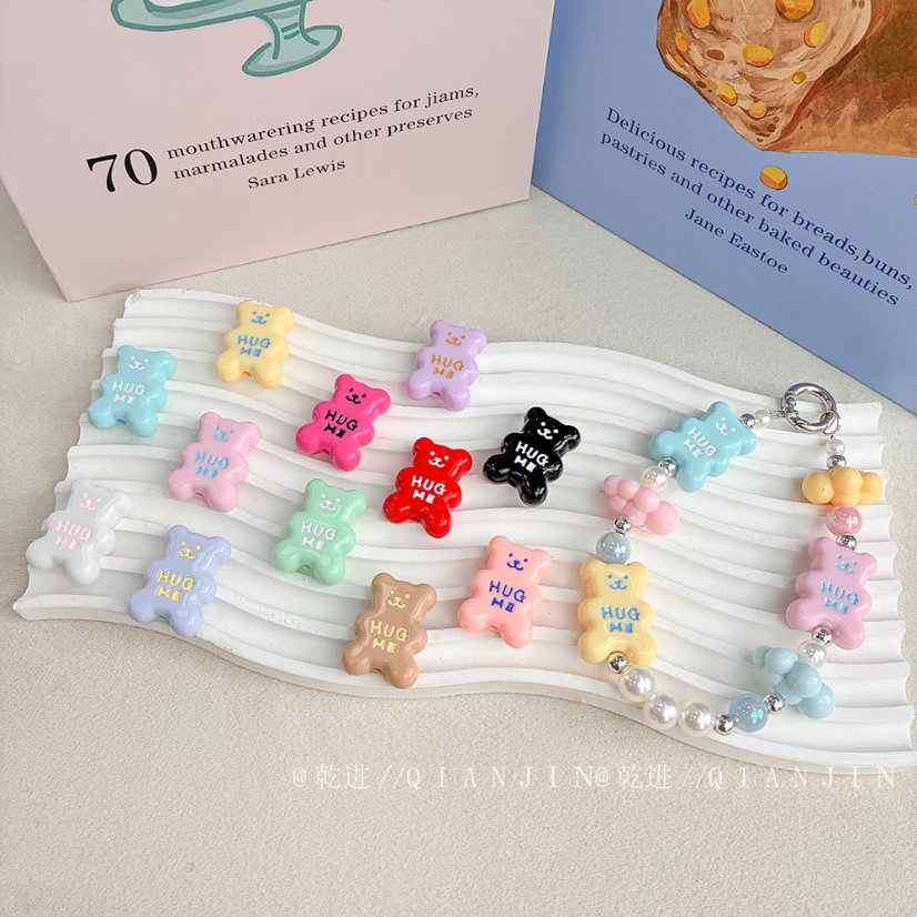 Solid Color Acrylic Beads Hugme cute bear beads
