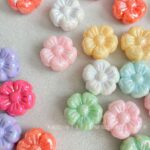 Solid Color Iridescent Plated Beads AB Flower beads