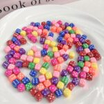 Solid Color Acrylic Beads Dice beads