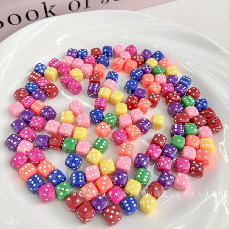 Solid Color Acrylic Beads Dice beads