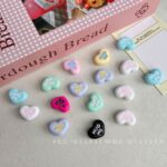Solid Color Acrylic Beads Solid color dripping oil heart-695
