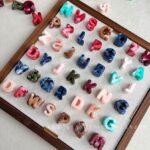 Solid Color Acrylic Beads Marble double-colored alphabet beads
