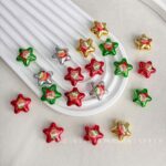 Printed bead Christmas-themed star beads