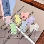 Transparent Acrylic Beads Luminous glitter bowknot