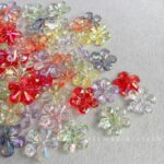Flower & Leaf Shaped Charms Transparent ab five-petaled flower-112