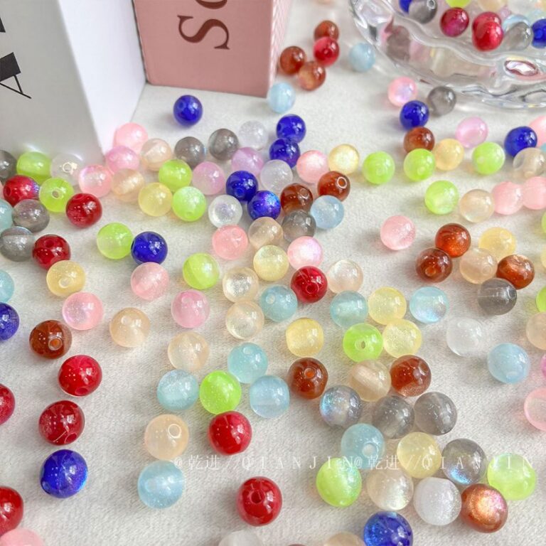 Resin Beads 10mm Glitter resin beads