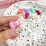 Solid Color Acrylic Beads Two-colored bowknot beads