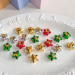 Printed bead Christmas-themed star beads
