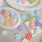 Solid Color Acrylic Beads six-petal flower-577