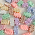 Solid Color Iridescent Plated Beads AB cream beads