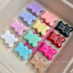 Solid Color Acrylic Beads solid HUGME bear heart -693 694 695