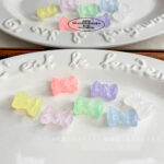 Transparent Acrylic Beads Luminous glitter bowknot