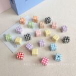 Printed bead 14mm houndstooth beads
