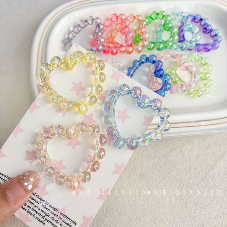 High-Quality UV Beads Wave-shaped heart beads