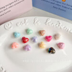 Solid Color Iridescent Plated Beads AB bow heart beads