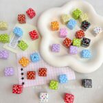 Printed bead Polka Dot Square Beads