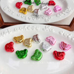 High-Quality UV Beads Metallic plated bear figurine