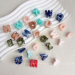 Solid Color Acrylic Beads Marble double-colored alphabet beads
