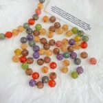 Transparent Acrylic Beads 8mm Matte gold wire star bead