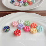 Solid Color Iridescent Plated Beads AB Flower beads