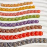Transparent Acrylic Beads 8mm Matte gold wire star bead