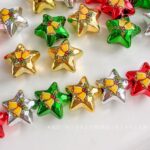 Printed bead Christmas-themed star beads