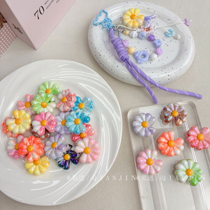 High-Quality UV Beads double color daisy