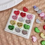 High-Quality UV Beads Metallic heart-shaped bead-695